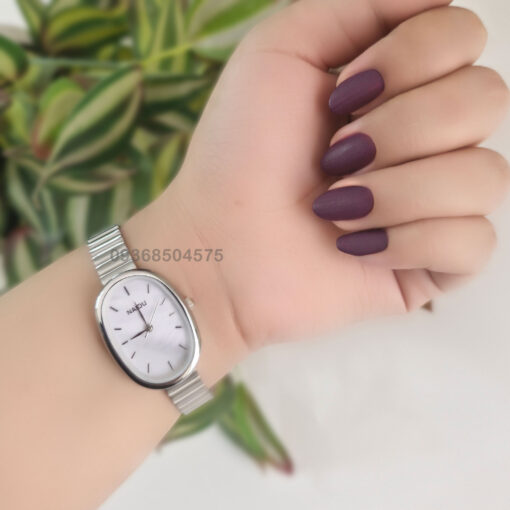 ساعت زنانه نایدونقره ای ابروباد بیضی ریلی